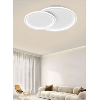 Trade Shop Trade Shop - L&aacute;mpara De Techo Led Dise&ntilde;o Ara&ntilde;a 2 C&iacute;rculos Blanco Moderno 45w Pn-26-3c