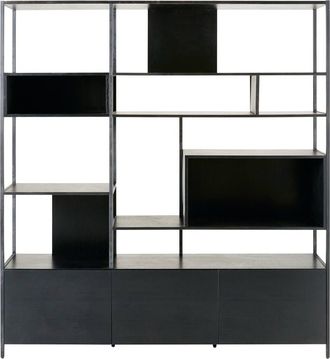 Maisons du monde Librer&iacute;a con 3 puertas de metal negro