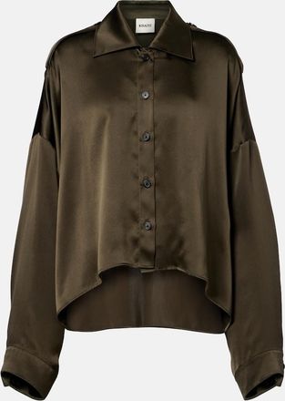 Khaite Bodine asymmetric silk satin shirt