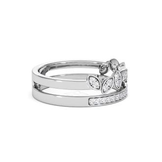 The Diamond Store Interlocking Marquise Stacking Lab Diamond Ring 0.25ct in 925 Silver