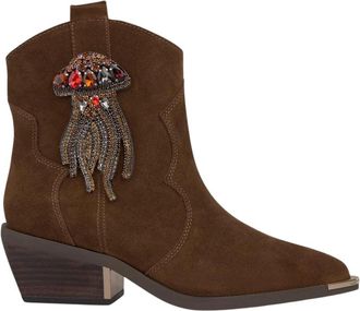 Alma En Pena Enkellaars met strass detail - Dames - Cowboylaarzen - Bruin - 36 EU - Schoenen