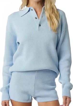 Le Lis Blanc Deux Caitlyn Knit Top In Light Blue
