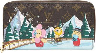 Louis Vuitton Brown Monogram Canvas Limited Edition Vivienne Ice Skating Zippy Wallet (Authentic Pre-Loved)