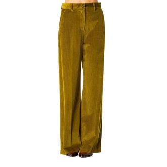 Max Mara Tania Wijde Broek - Dames - Broeken - Groen - Maat: M Katoen