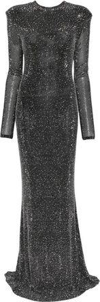 Twentyfourhaitch Crystal-Embellished Maxi Dress - Dames - Avondkleed - Zwart - 2XL - Kleedjes