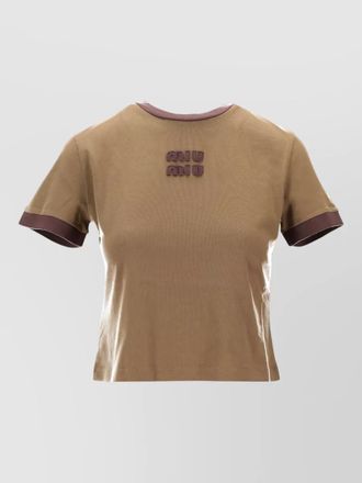 Miu Miu jersey top contrast trim crew neck