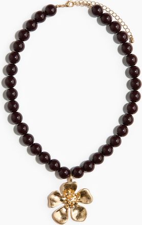 H&M Perlenkette mit Anh&auml;nger - Brown