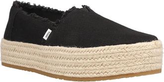 Toms Valencia Flats Womens Black Canvas Classic Slip On Espadrille VER1055
