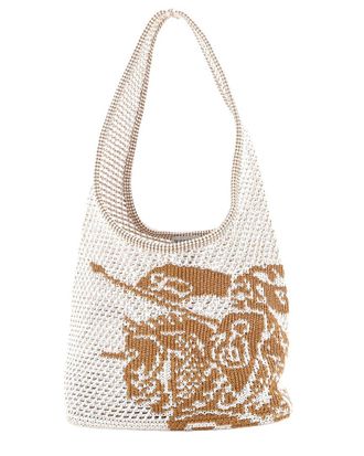 Burberry Beige Crochet Ekd Shoulder Bag Small (Authentic Pre-Loved)