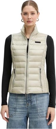 A|X Armani Exchange Gilet met ritssluiting en logopatch - Dames - Bodywarmers - Beige - XS - Jassen