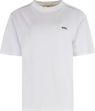 Autry Logo Katoenen T-shirt - Dames - T-shirts - Wit - M - Katoen - Tops