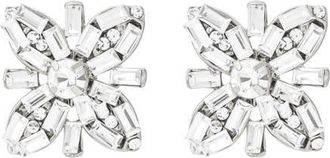Untamed Petals Quinn Crystal Stud Earrings in Silver at Nordstrom