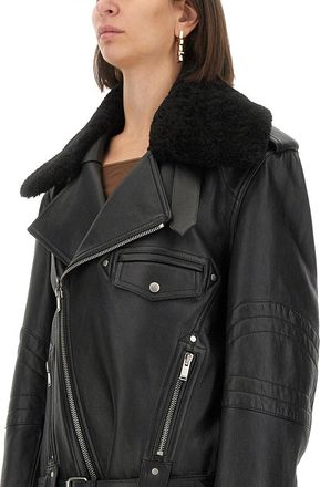 Saint Laurent Leather Biker Jacket - Black