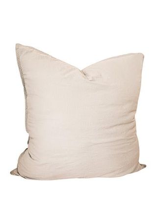 Anaya with Love Stonewashed Cotton Percale Pillow with Down Alternative Insert in Euro Almond Beige at Nordstrom, Size 26X26