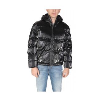 Emporio Armani Technische Gewatteerde Jas van Stof - Heren - Winterjassen - Zwart - XL - Polyester - Jassen