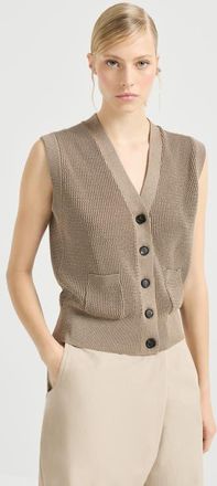 Brunello Cucinelli Sparkling cotton cardigan in Walnut at Nordstrom, Size 3X-Large Eu
