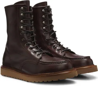 BOSS BY BECKHAM lace-up boots in leather