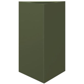 vidaXL Jardinera triangular acero verde oliva 50x43x75 cm vidaXL