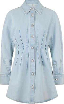 Givenchy Denim Mini Overhemdjurk - Dames - Shirt Kleedjes - Blauw - XS - Denim - Kleedjes