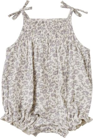 Rylee + Cru Betty French Garden Print Organic Cotton Bubble Romper in French-Garden at Nordstrom, Size 12-18M