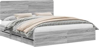 vidaXL Estructura De Cama Gris Sonoma 180 X 200 Cm Madera Ingenieril Vidaxl