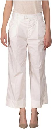 Mason's New York Wide - Dames - Wijde Broeken - Wit - XL - Katoen - Broeken