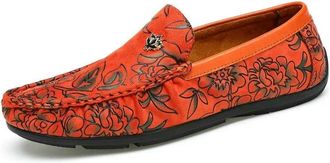 Generic QXDZSW Mens Shoes Casual Personality Loafers Breathable Slip on Orange Yellow Driving Shoes