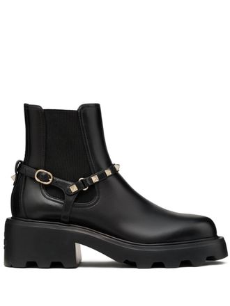 Valentino Garavani Stivali Rockstud Beatle 55mm - Nero