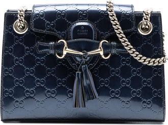 Gucci Pre-owned Gucci Small ssima Patent Emily Shoulder Bag Ladies NLAU70BKAS7WE3T8