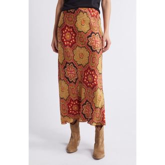 The Great. The Seabank Patchwork Print Midi Skirt at Nordstrom Rack, Size 3 (Fits Like 12-14 Us)
