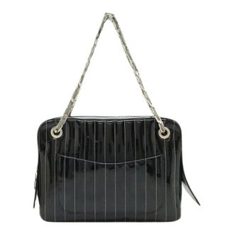 Chanel Pre-owned Leren Schoudertas met Ketting - Dames - Pre-owned - Zwart - Maat: ONE Size Leer