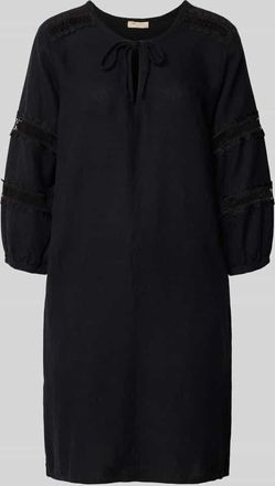 Freequent Knielanges Leinenkleid aus Leinen-Viskose-Mix Modell Laluna in Black, Größe XL