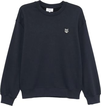 Maison Kitsuné Felpa con logo ricamato - Blu