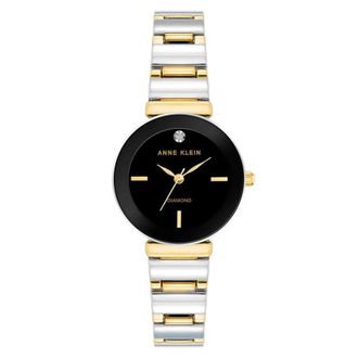Anne Klein Accented Black Dial Ladies Watch AK-2435BKTT