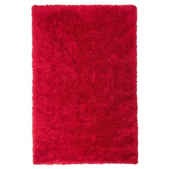 Beliani Beliani - Alfombra Peluda Roja De Pelo Largo 140 X 200 Cm Rectangular Con Mechones De Algod&oacute;n Cide