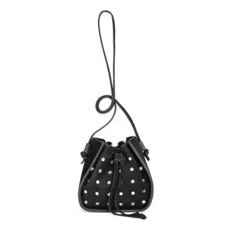 Forte_Forte Bucket Bags, female, Black, ONE SIZE, Pepita Small Drawstring Bag