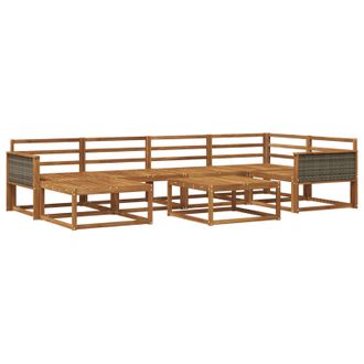 vidaXL Conjunto De Sof&aacute;s De Exterior 7 Pcs Natural Vidaxl