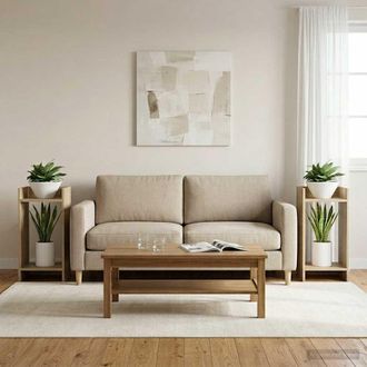 vidaXL Vidaxl Supporto Per Piante 2 Pz Rovere Sonoma 30 X 30 X 60 Cm