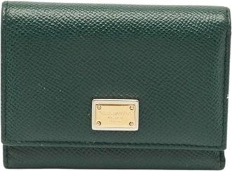 Dolce & Gabbana Pre-owned Wallets, female, Green, Size: ONE SIZE Pre-owned Leather Wallet