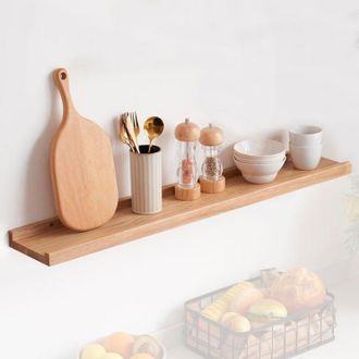 OEM Estanter&iacute;a De Pared De Madera Maciza De Roble De 60x15x4 Cm - Capacidad De Carga De Hasta 18 Kg - F&aacute;cil Instalaci&oacute;n Para Sal&oacute;n, Dormitorio, Ba&ntilde;o Y Coc