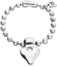 UNOde50 Sterling Silver Plated Ball Bracelet with Heart Detail at Nordstrom, Size Medium