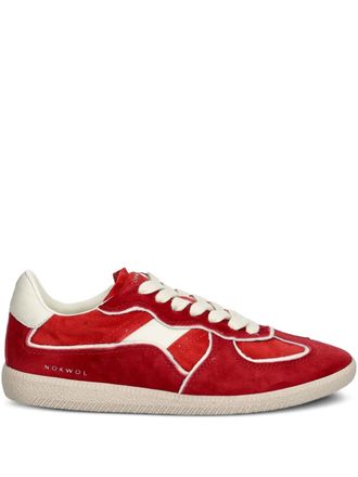 Nokwol August sneakers met su&egrave;de vlak - Rood
