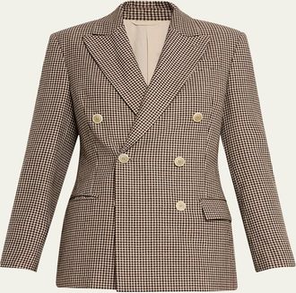 Brunello Cucinelli Double-Breasted Check Blazer