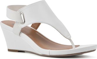 White Mountain All Dres Wedge Sandal in White/Smooth at Nordstrom Rack, Size 6.5