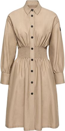 Moncler Moncler Cotton Nylon Shirt Dress, Women, Beige, Size: 38