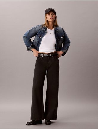 Calvin Klein Jeans Calvin Klein Womens Wide Leg Jeans - Black - 24W x 31L