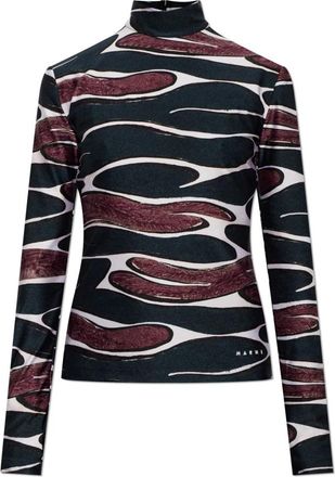 Marni Gebreide coltrui top - Dames - Longsleeves - Veelkleurig - XS - Tops
