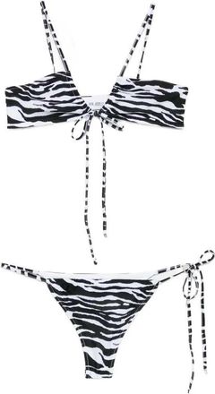 The Attico Der Attico Zebra-Print-Bikini zum Binden