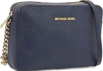 Michael Kors Jet Set leren crossbodytas met kettinghengsel - Blauw