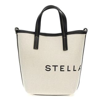 Stella McCartney Bolso Tote Cruzado de Lona con Logo - Bags - Mujer - Beige - ONE SIZE